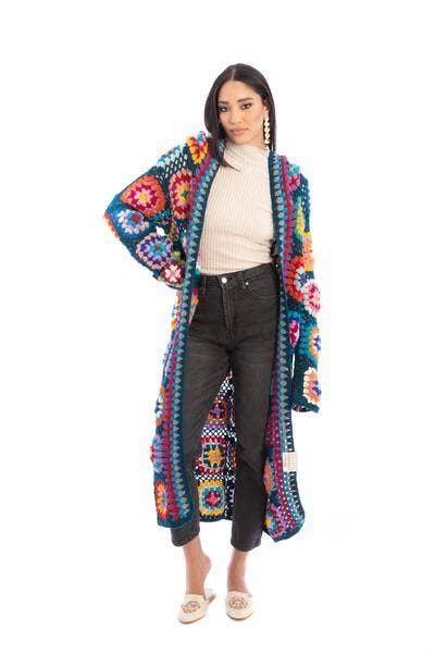 SAACHI – Engroshandel Kimono - Dame – Hæklet uldhætte Kimono Lang32