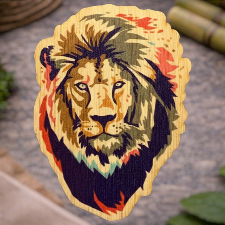 Lion Head for wholesale by Bamboo Wood Stickers