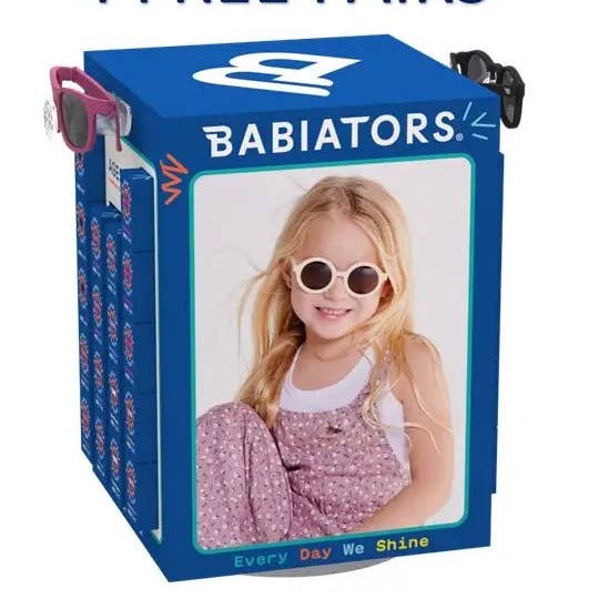 Pack | 2026 Originals Display with 4 FREE Pair | 40 Total Units | 36 Babiators Originals ($14.50 each) + 36 unit display for wholesale by Babiators