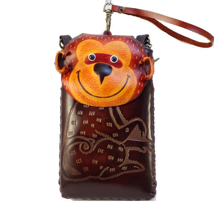 Ih033 Monkey Handmade Leather Cell Phone Case and other Purchase Wholesale credit card display. Free Returns & Net 60 Terms on Faire trending on Faire.