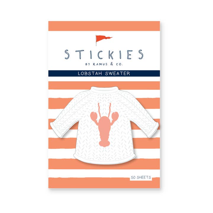 Lobster Sweater Stickies for wholesale by Ramus & Co.