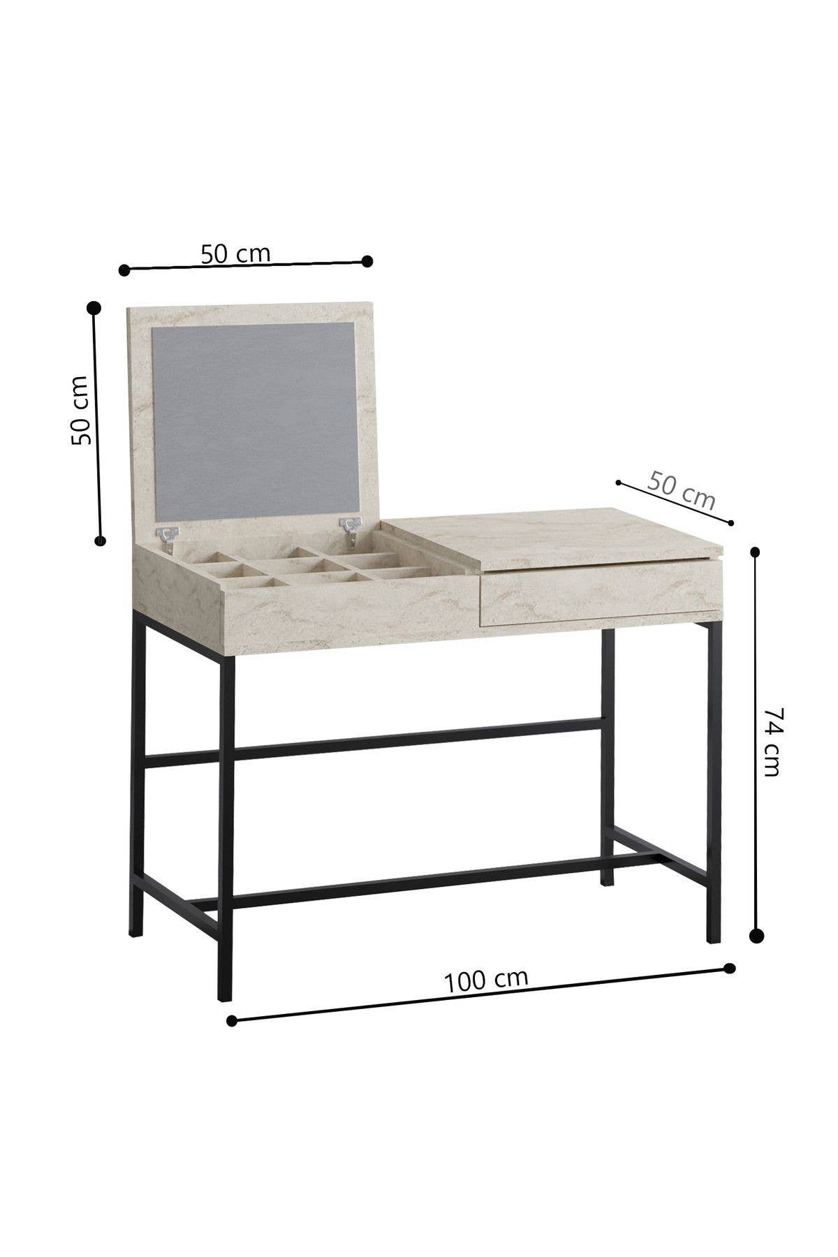 Biggbrands GmbH - Wholesale Slaapkamermeubilair - Decormet Linda Kaptafel Travertin3