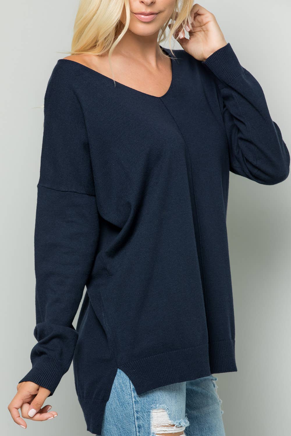 Sweet Lovely by Jen - Wholesale Tunic Sweater - Women's - PLUS SIZE  COZY KNIT SWEATER43