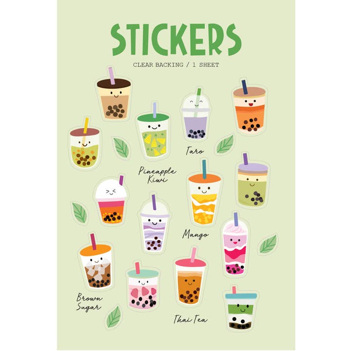Girl of All Work - Wholesale Sticker - Bubble Tea Clear Stickers