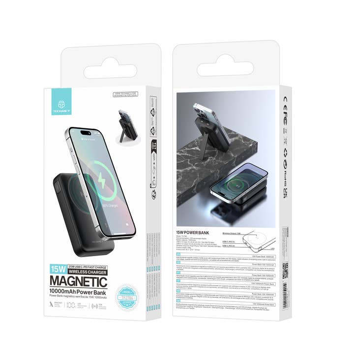 TECHANCY - Wholesale Portable Charger - Techancy Magnetic Power Bank TF2786, 10000mAh, 15W Wireless 4