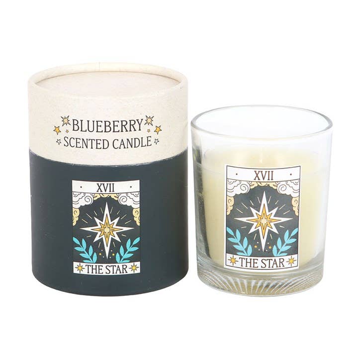 Something Different Wholesale - Wholesale Jar/filled candle - The Star Vintage Tarot Card Blueberry Candle1