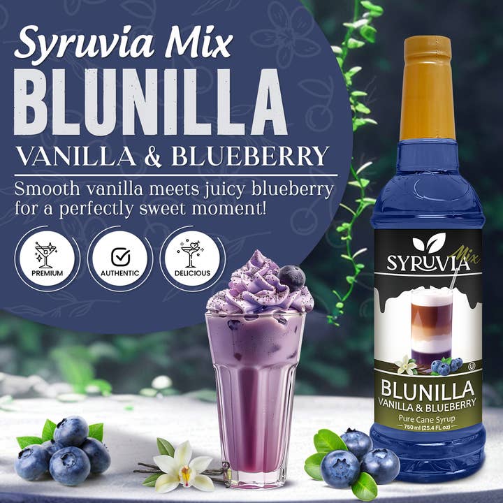 Syruvia - Wholesale Flavored Syrup - BLUNILLA Syrup Vanilla Blueberry1