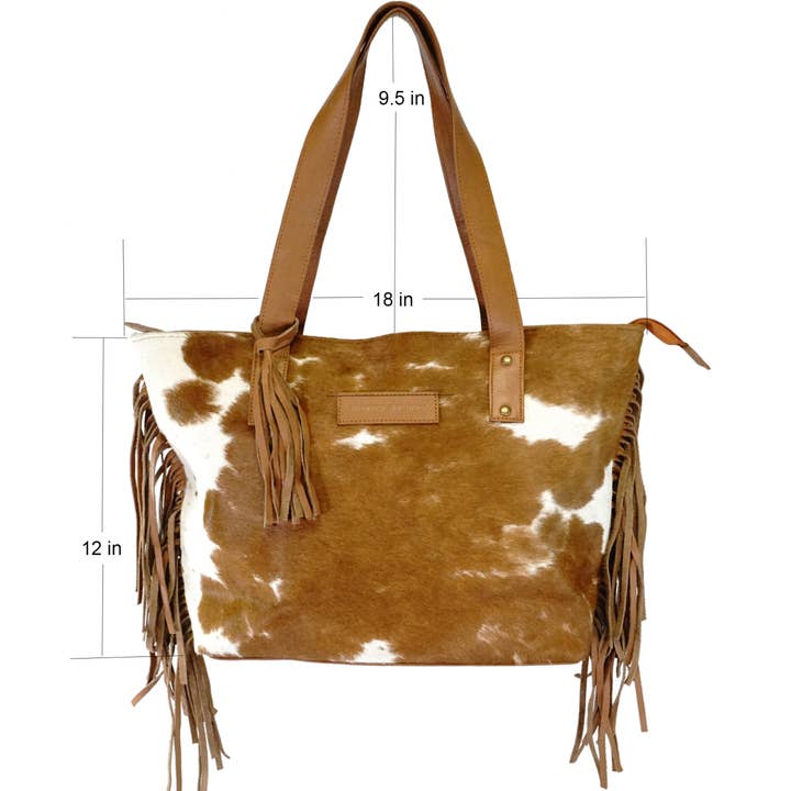 Rodeo - Wholesale Tote bag – Women's - Women cowhide bag with fringes H505C3