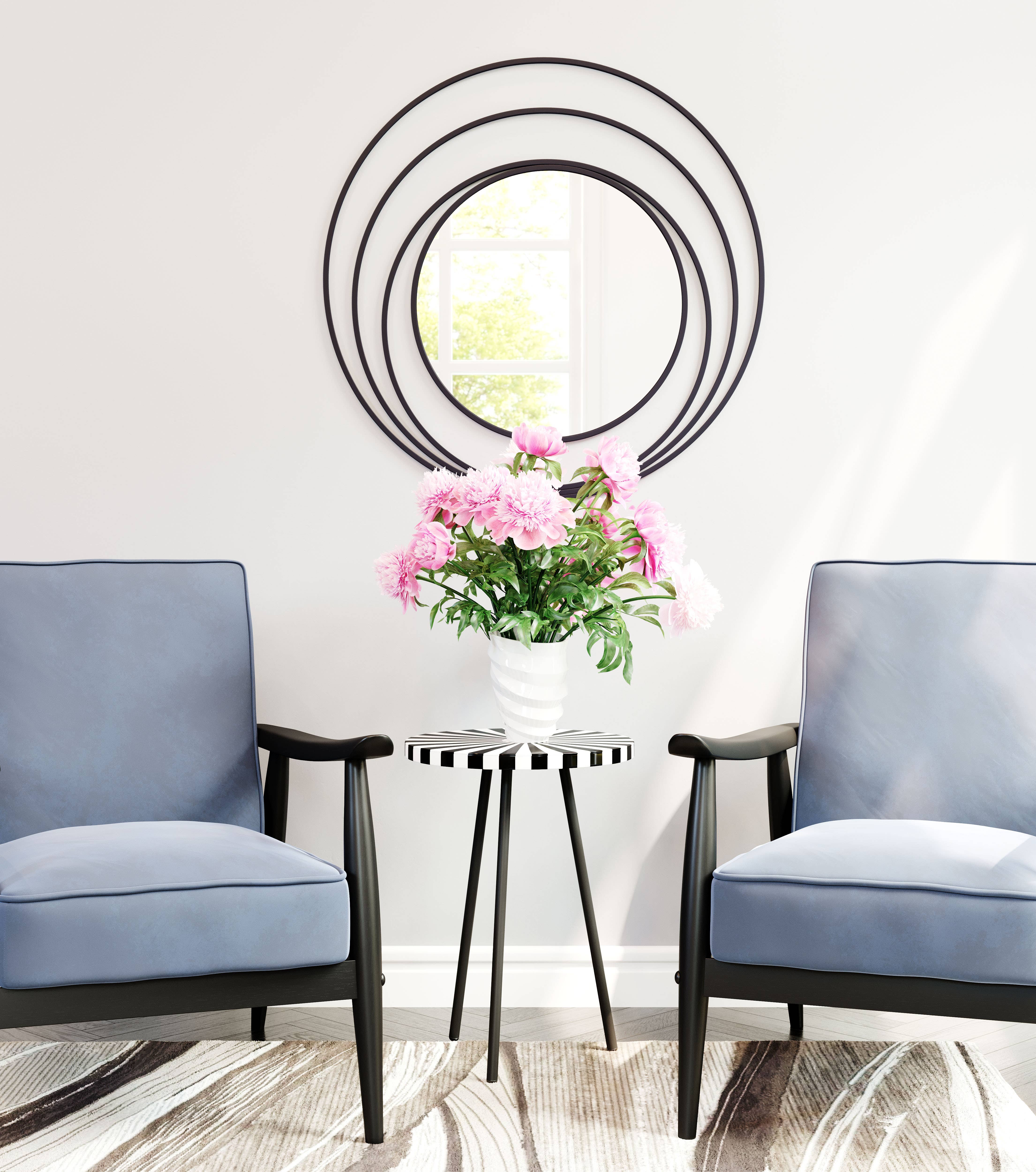 Zuo Modern - Wholesale Wall Mirror - Luna Round Mirror Black2