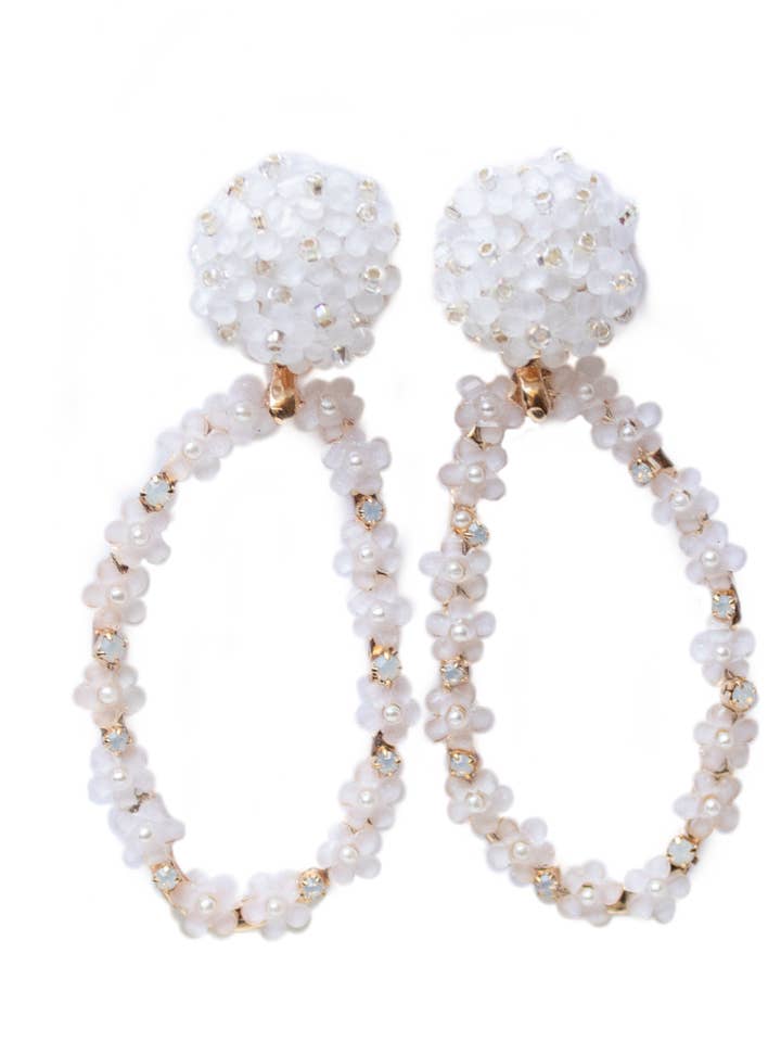 Hydrangea White Cluster Dangle for wholesale by MBM Designs