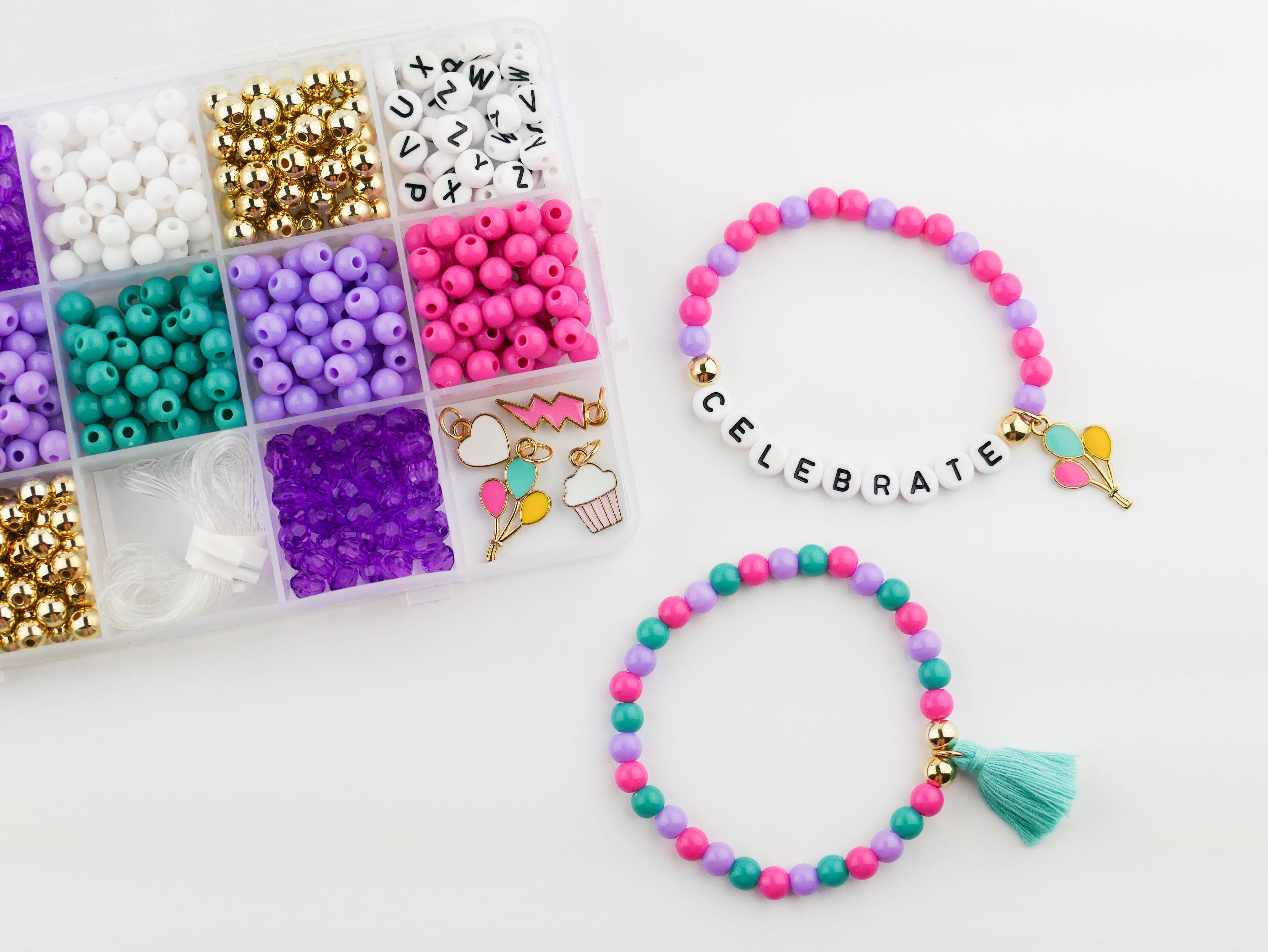 Stacked Sweetly - Wholesale DIY Jewelry - Kids - Birthday Wishes DIY Stretchy Bracelet Craft Kit Gift8