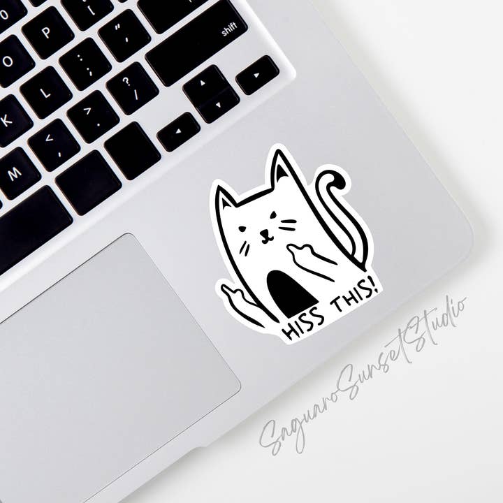 Saguaro Sunset Studio - Wholesale Sticker - Hiss This Angry Cat Sticker