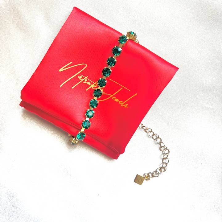 Natsuko’s Jewels - Wholesale Anklet - Emerald Preciosa Crystal Anklet1