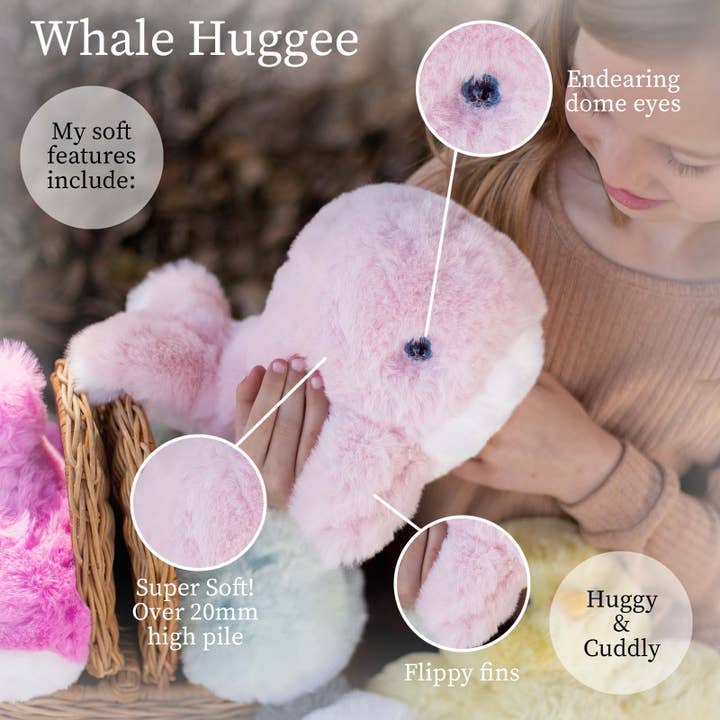 Beverly Hills Teddy Bear Company - Wholesale Stuffed/Plush Toy - Kids & Baby - World's Softest 11 inch - Pink Baby Whale Plush Toy for Kids