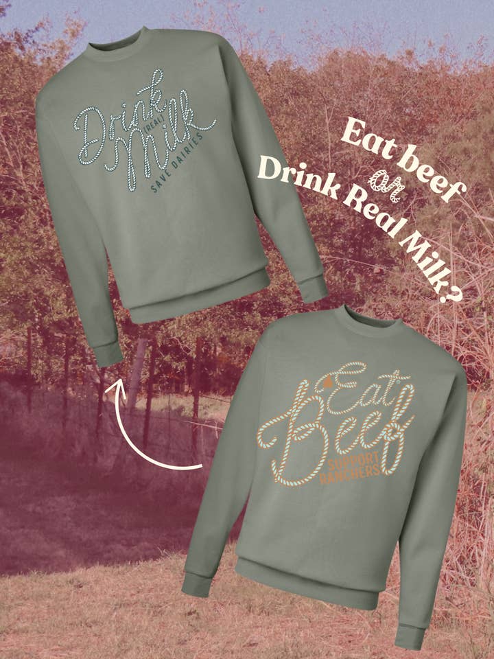 Western Vintage Babe - Wholesale T-Shirt (Graphic) - Unisex - EAT BEEF OR DRINK MILK TEE1