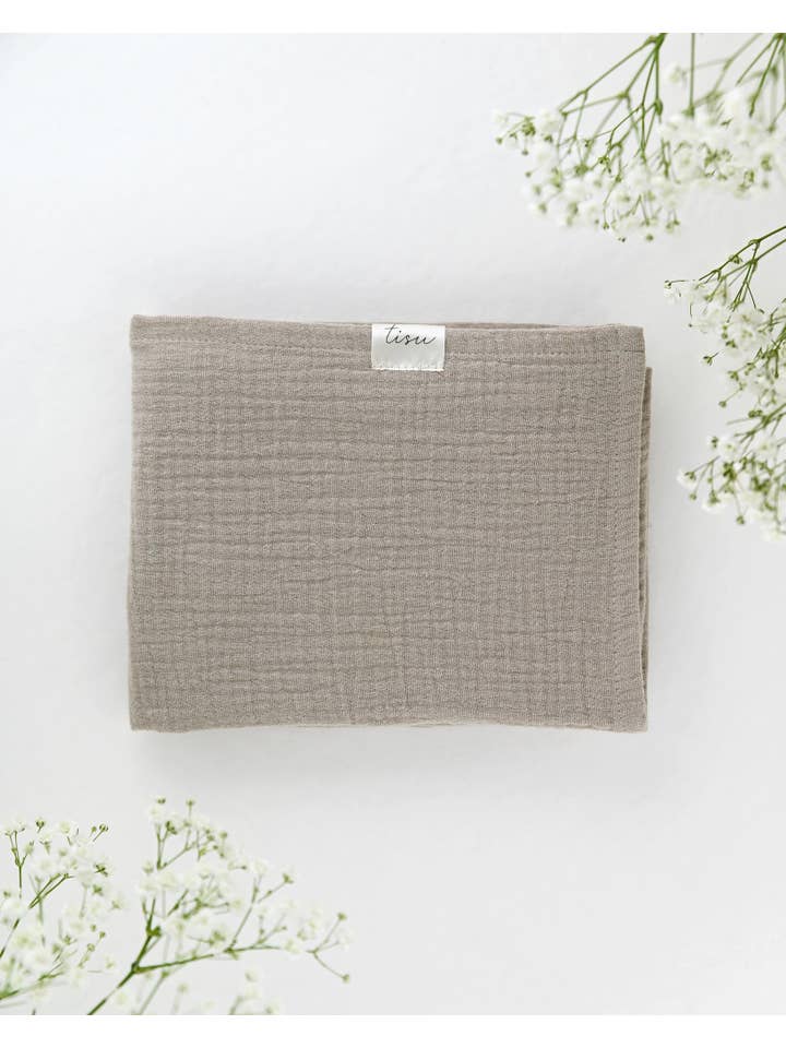 TISU - Wholesale Bedding Blanket - Kids & Baby - TISU muslin set, Dusty Green Rainbow + Sand