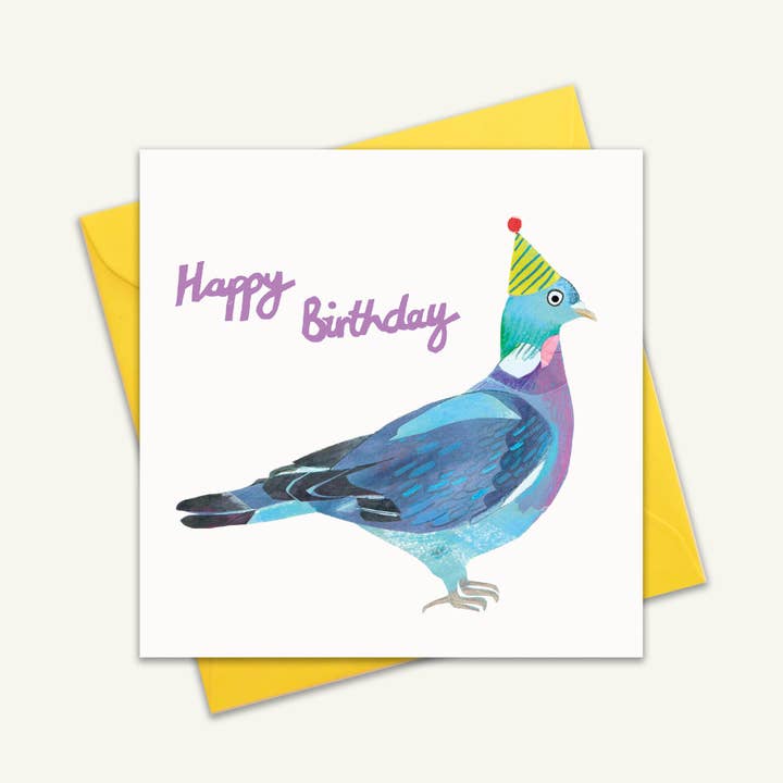 Carte d'anniversaire Pigeon de fête pour la vente par Kate Read Illustration