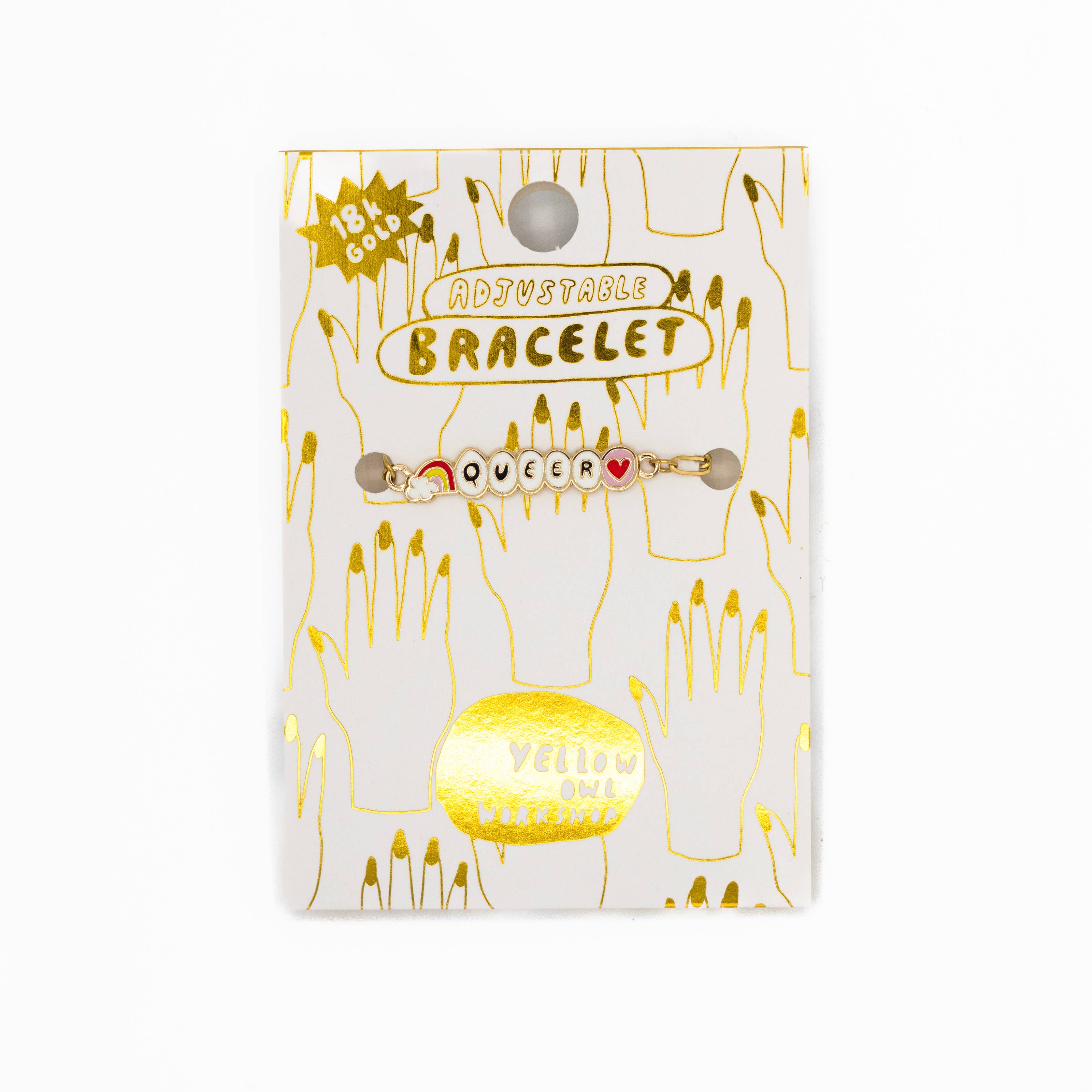 Yellow Owl Workshop - Wholesale Charm/Dangle Bracelet - Queer Bracelet - 18k Gold Gilt Enamel LGBTQIA Jewelry2