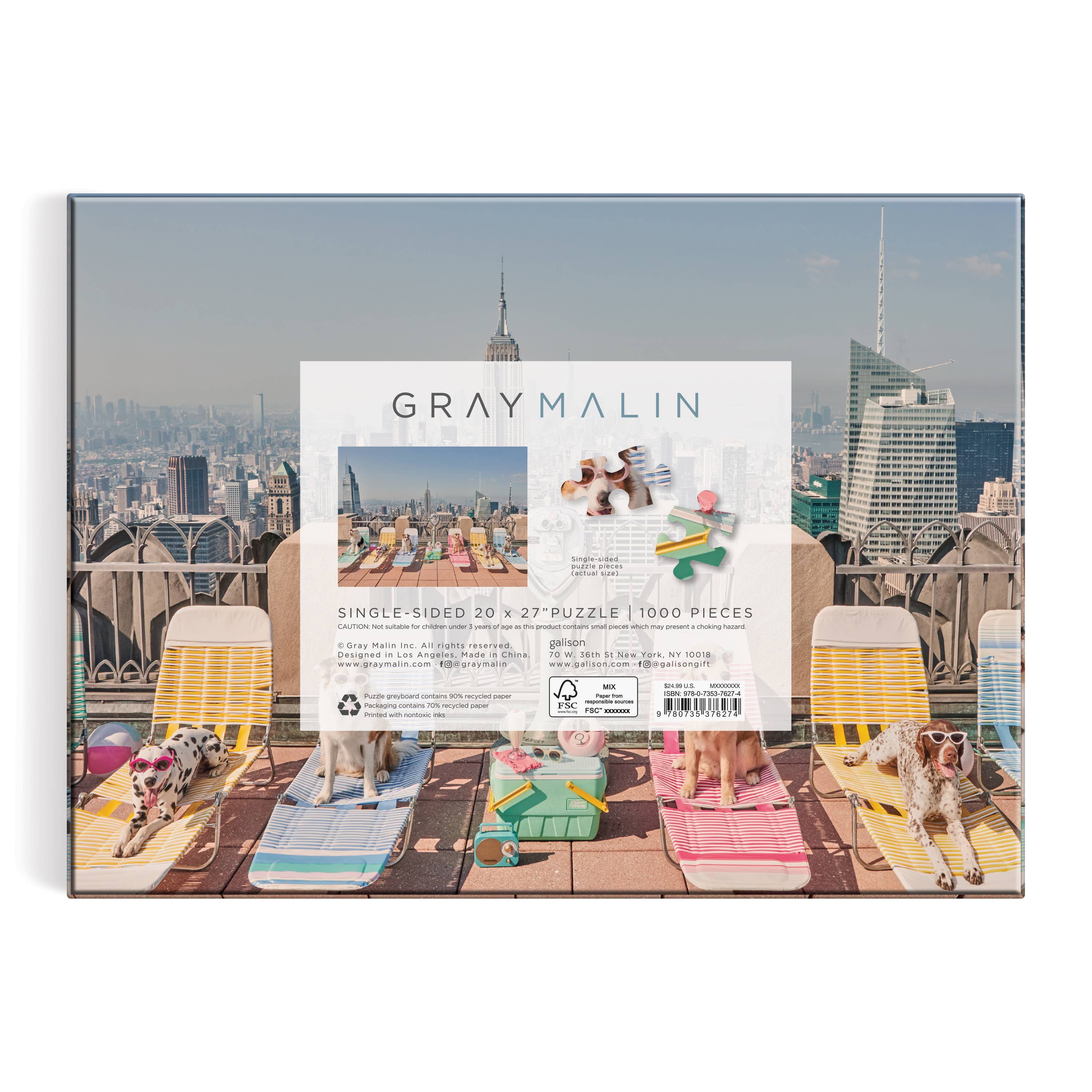 Chronicle Books - Wholesale Puzzle - Adult - Gray Malin The Dogs of New York City 1000 Piece Puzzle3
