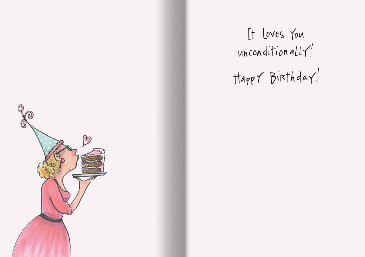 Oatmeal Studios - Vendita all'ingrosso Biglietti di auguri - Biglietto di compleanno Cake Doesn't Care - 89022