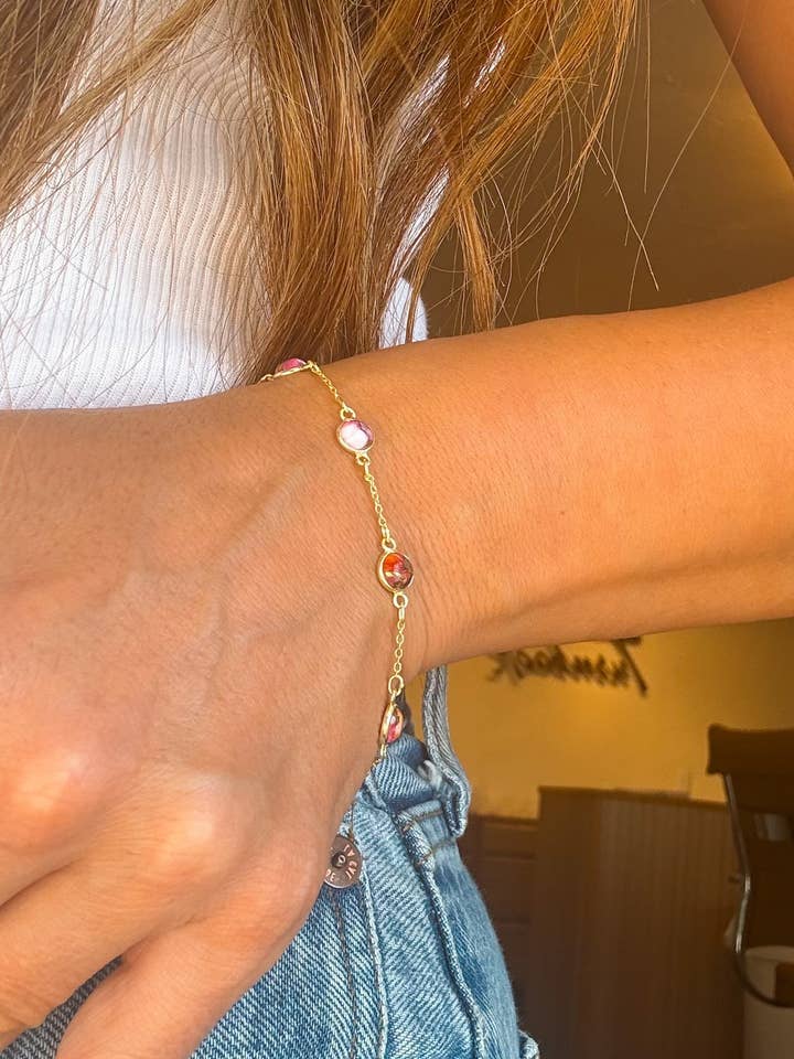 Pink Dahlia Large Pony Club Bracelet for wholesale by Turnback Pony