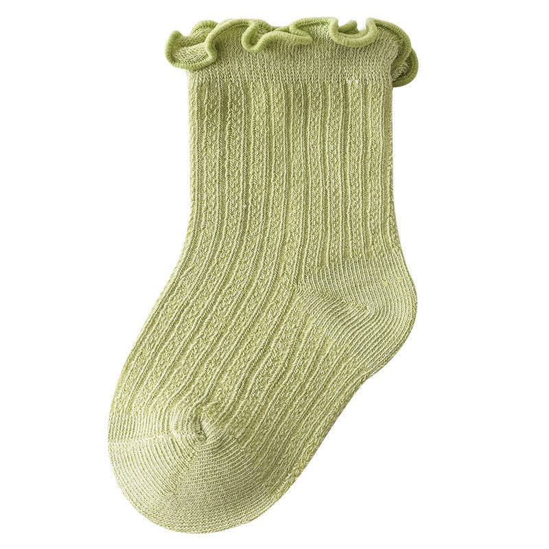 MyKids-USA® - Wholesale Socks - Kids & Baby - Baby Solid Color Mesh Breathable Ruffle Design Socks2