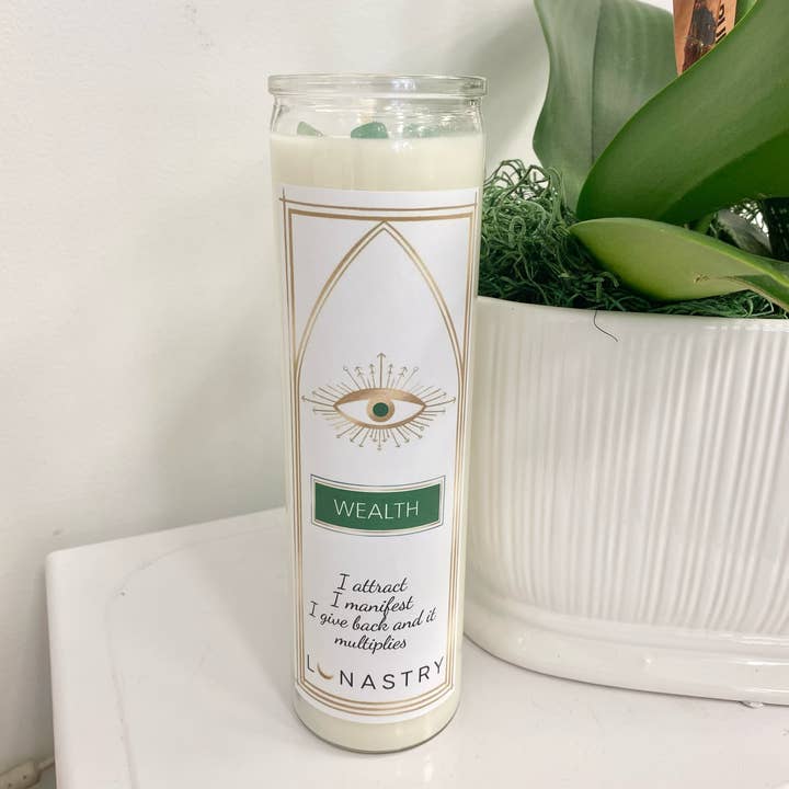 Lunastry - Wholesale Votive Candle - Wealth Prayer Candle