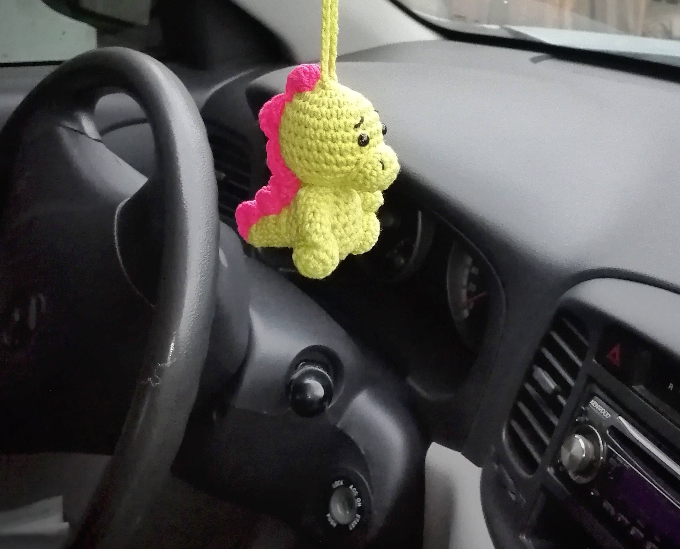TOMOPOD LLC - Wholesale Car Decorative Charm - Unisex - Crochet Dinosaur Car Hanging, Kawaii Dino Car Accessory1