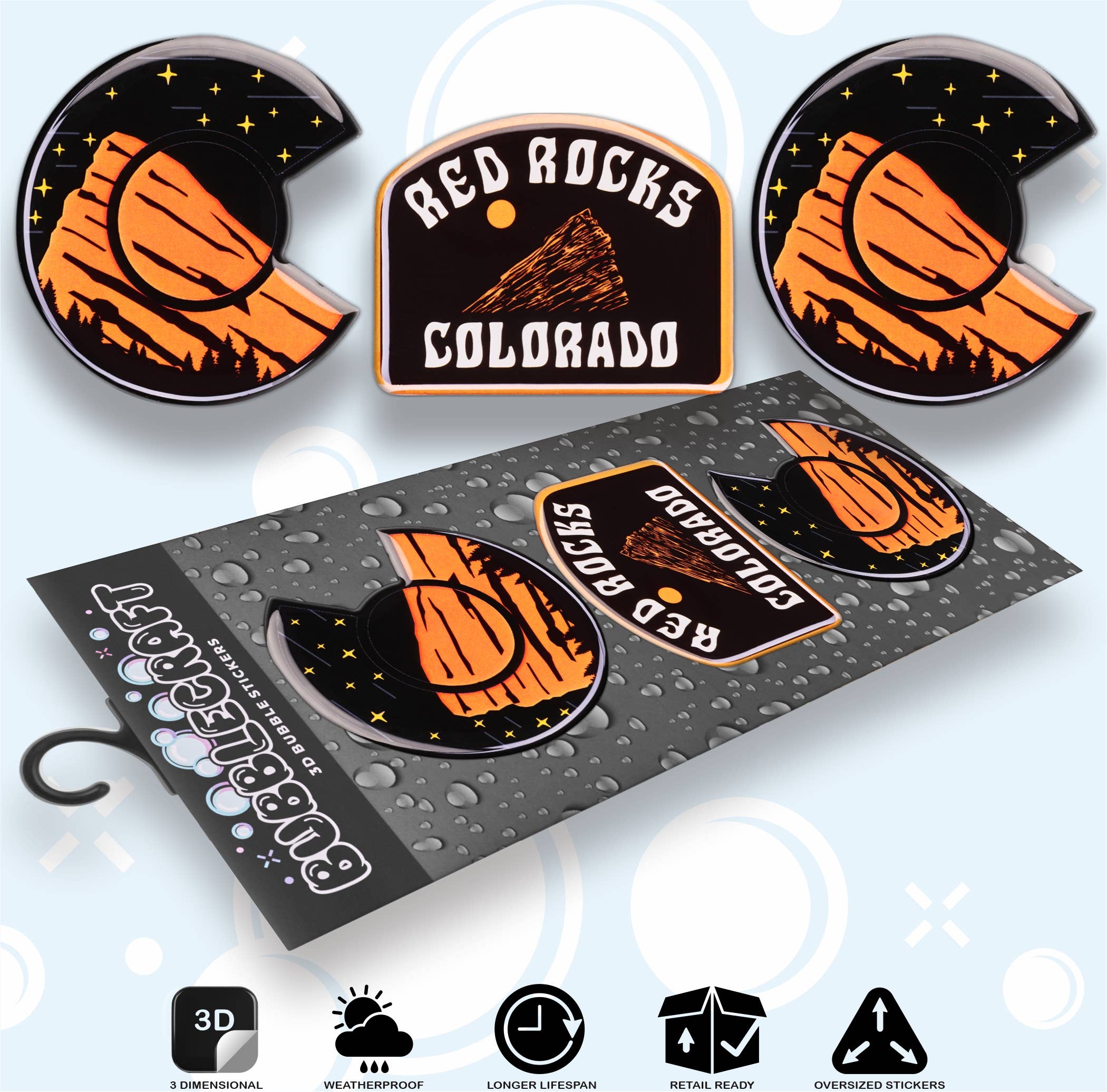 Bubblecraft – Großhandel Aufkleber – Red Rocks Grafik 3D Souvenir-Aufkleberset0