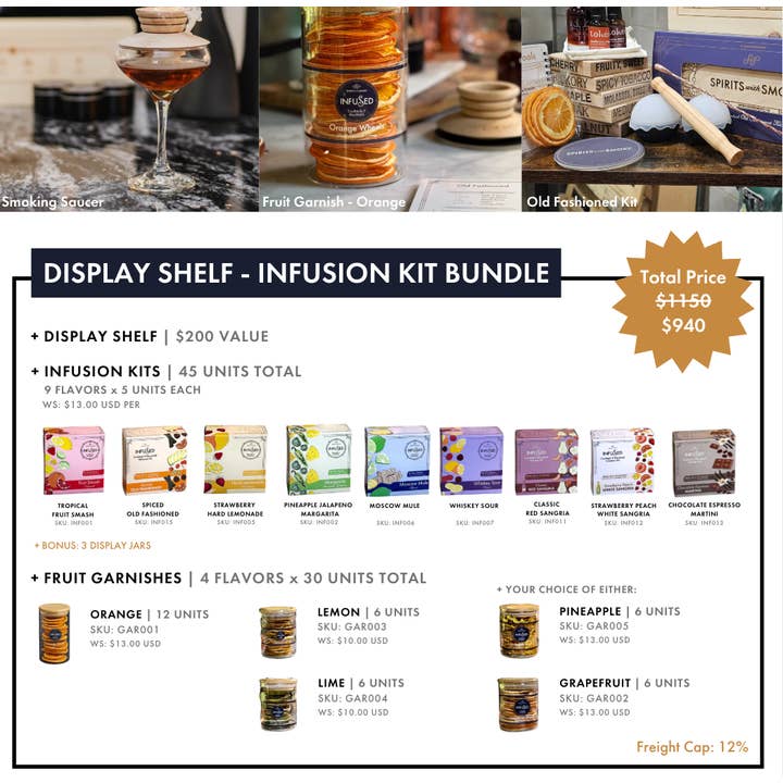 Udstillingshylde - Infusionskit-sæt for engroshandel hos Spirits WIth Smoke