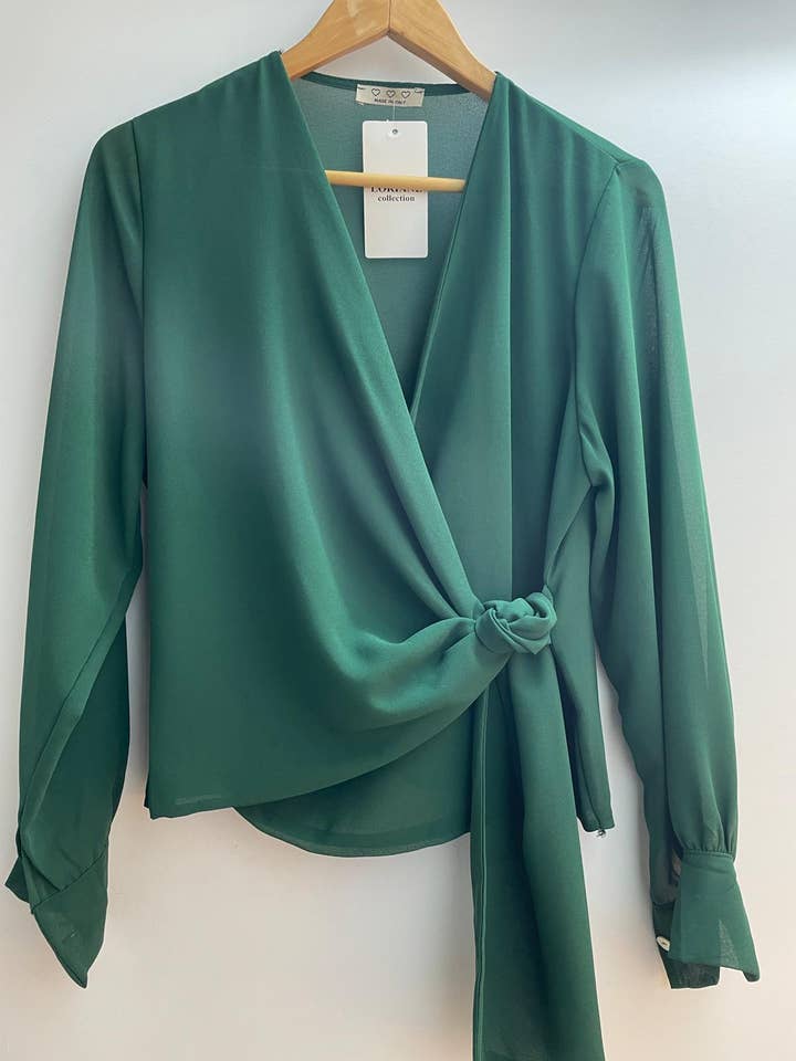 LORIANE – Blusa - Mulher por atacado – 22015U Blusa de gravata tamanho único 6