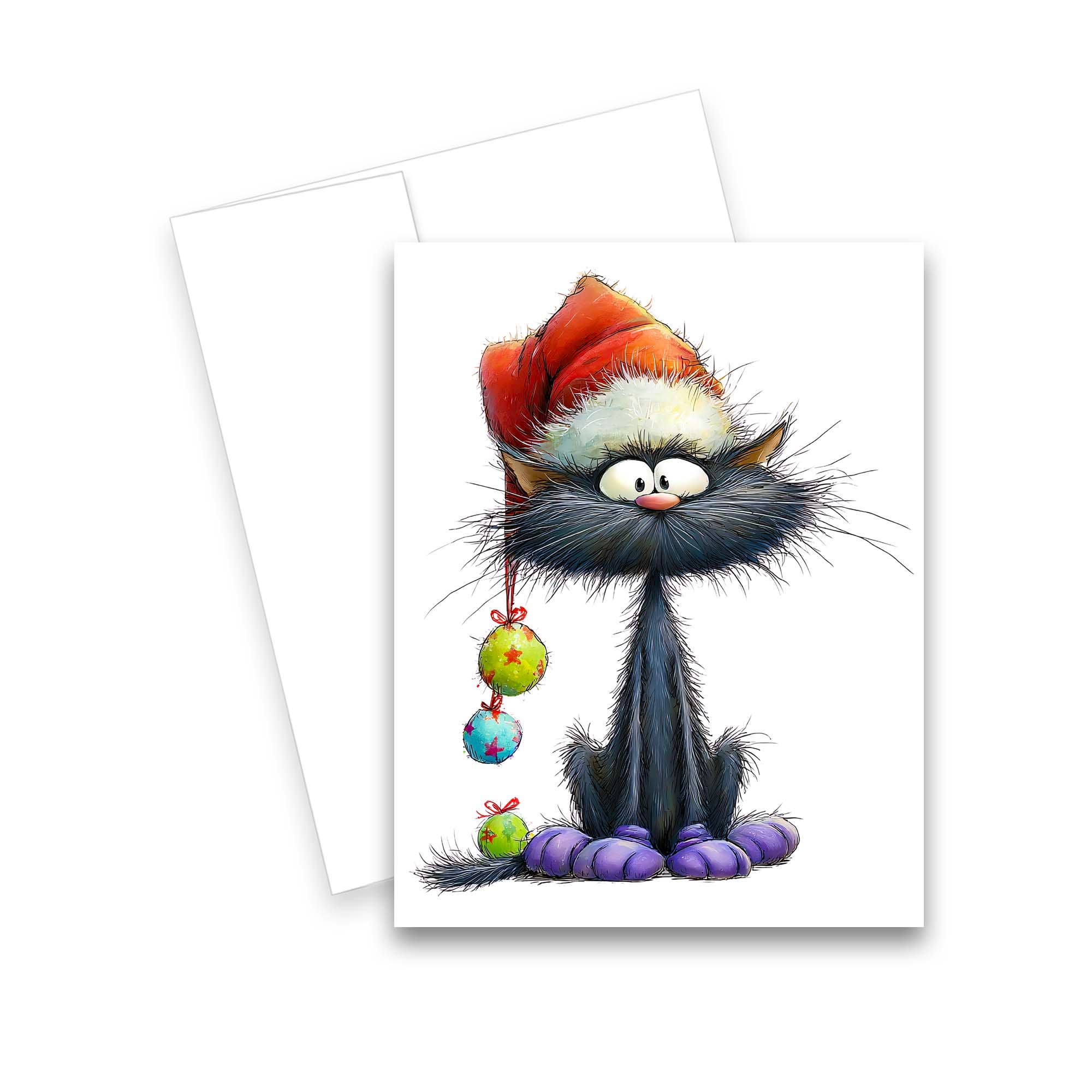 Aria Rae - Vendita all'ingrosso Biglietti di auguri di Natale - Biglietti di Auguri di Natale Divertenti con Gatti, Set di 67