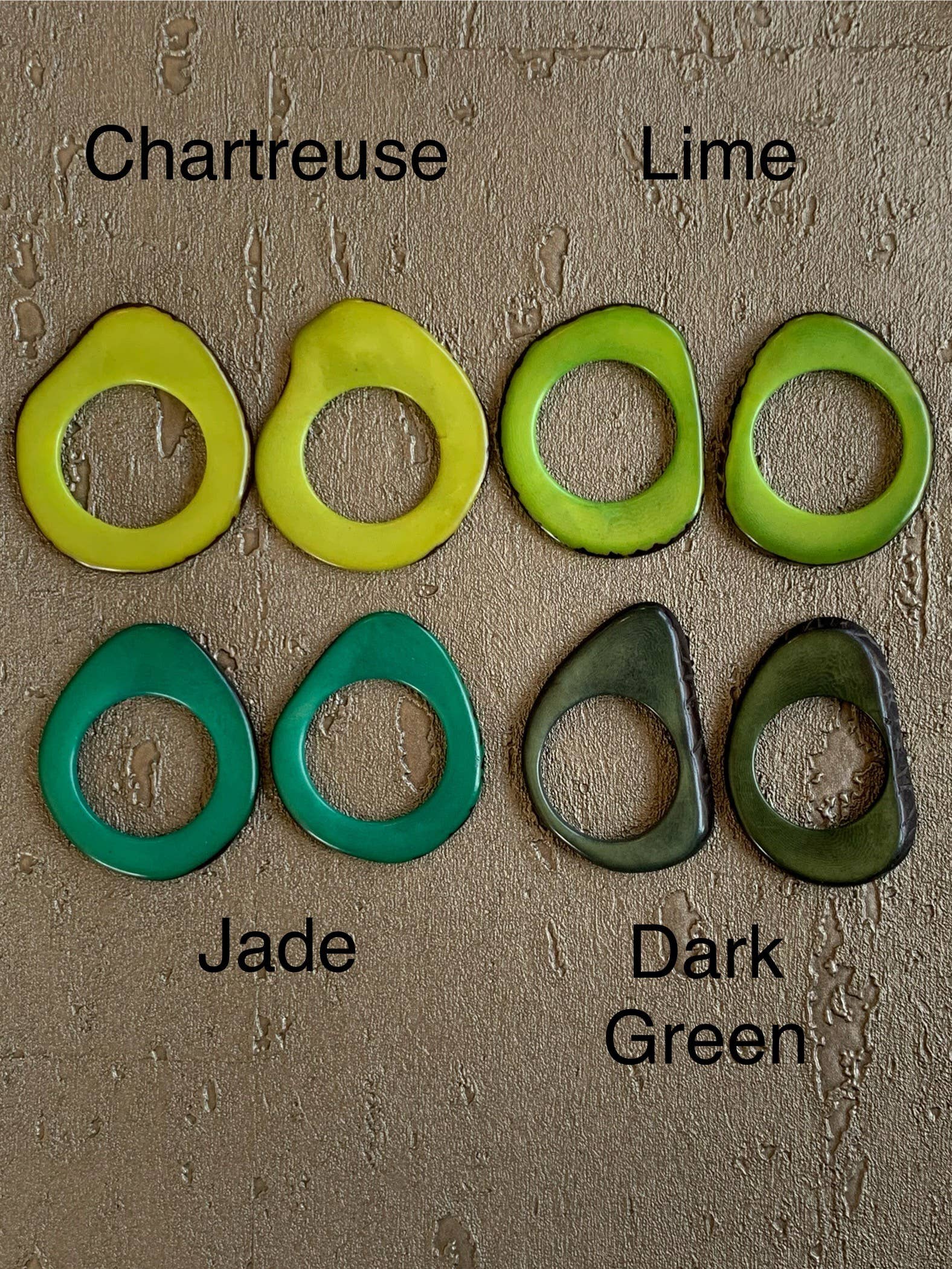 Veronica Riley Martens - Wholesale Dangle Earrings - Donut Shaped Tagua Dangle Earrings4