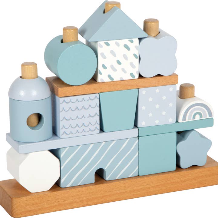 Casa delle pile blu | Giochi a incastro | Giocattolo in legno per la vendita all'ingrosso da parte di small foot
