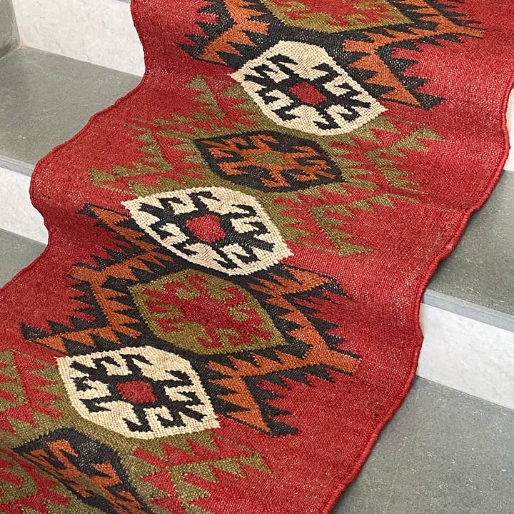 Rugs Boutique - Wholesale Stair runner - 2x12 Ft - Jute\Wool HandWoven Kilim Stair Runner Rug\Carpet.1