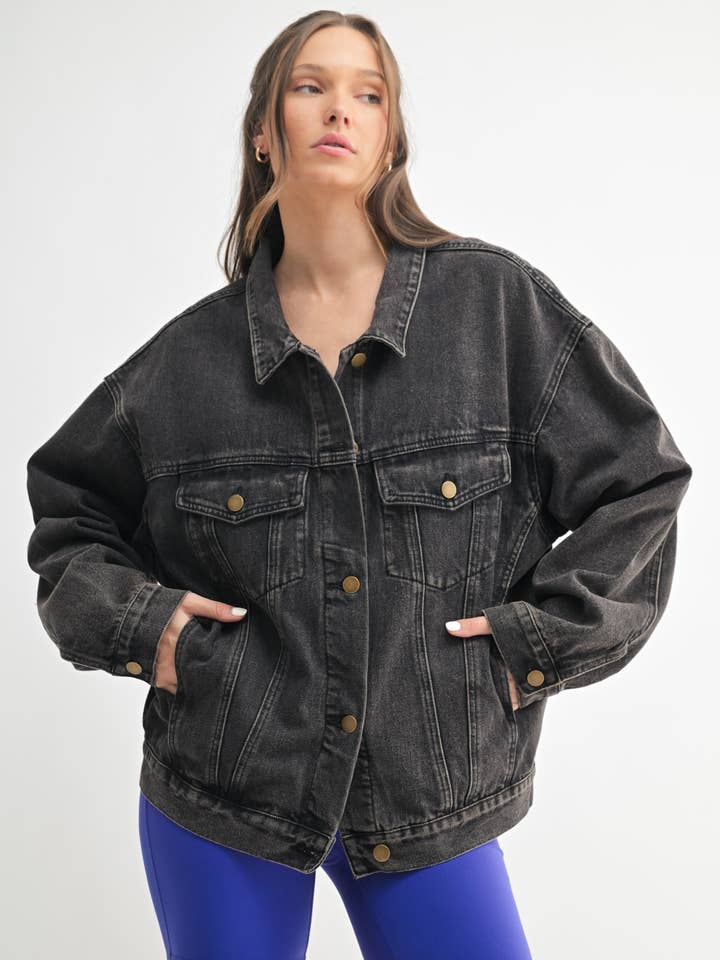 Mono B - Wholesale Denim Jacket - Women's - Boxy-Cut Denim Jacket0