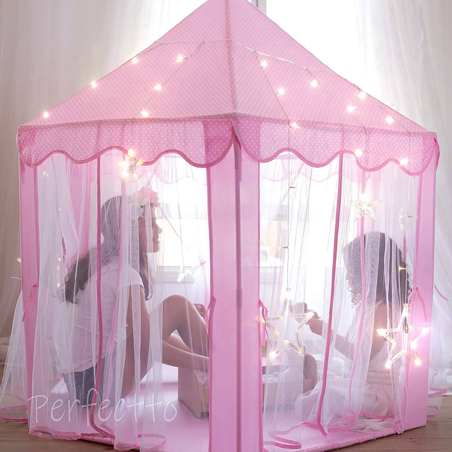 Perfectto Design - Wholesale Tent - Kids - Princess Castle Play Tent with Large Star Lights7