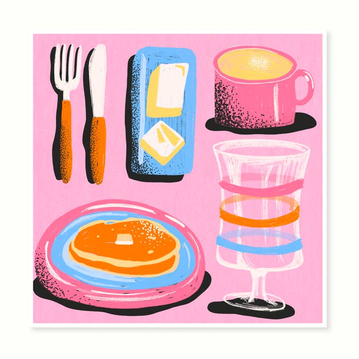 Pancake Day print van 25x25 cm voor wholesale door Cathy Hogan Illustration