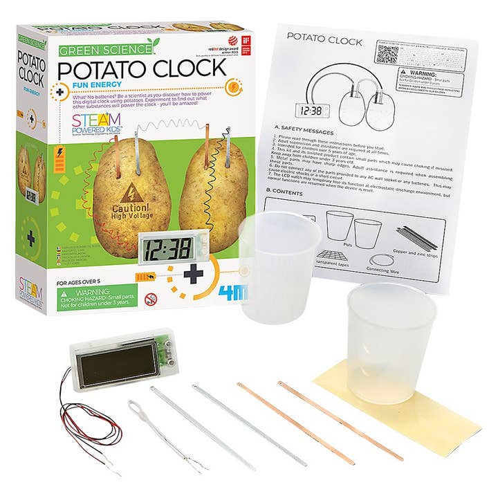 The Toy Network - Wholesale DIY Craft Kit - Kids - Green Science/Potato Clock3