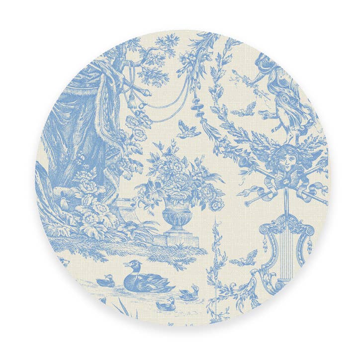 Marye-Kelley – wholesale Placemat – Blue Toile Linen Placemats