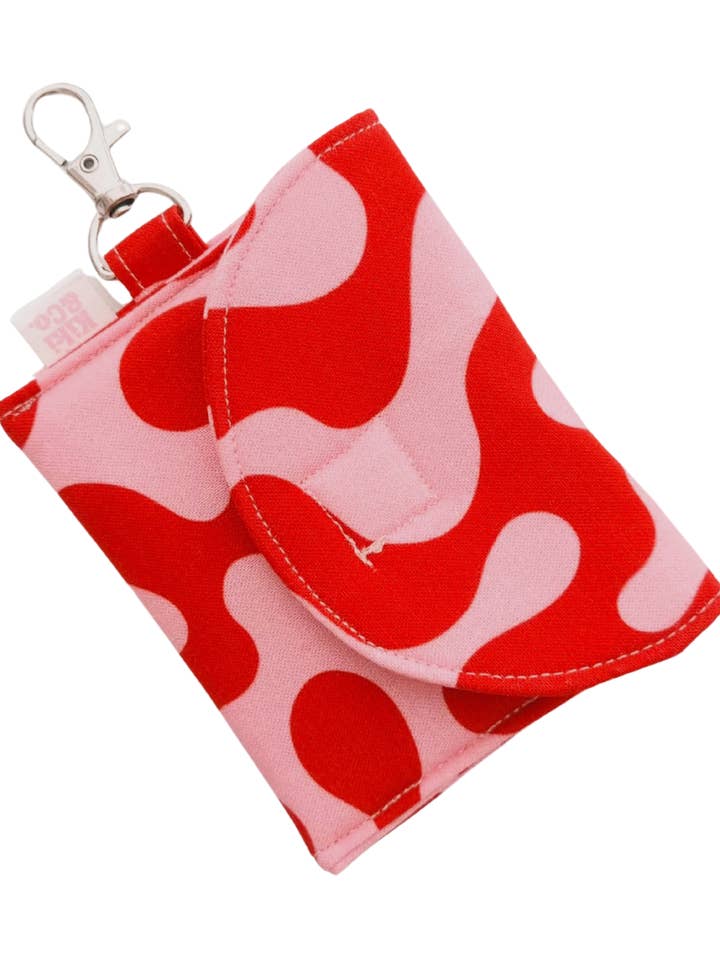 Bolsa para Auriculares - Espirais Vermelhas/Rosas por atacado de Kiki & Co.