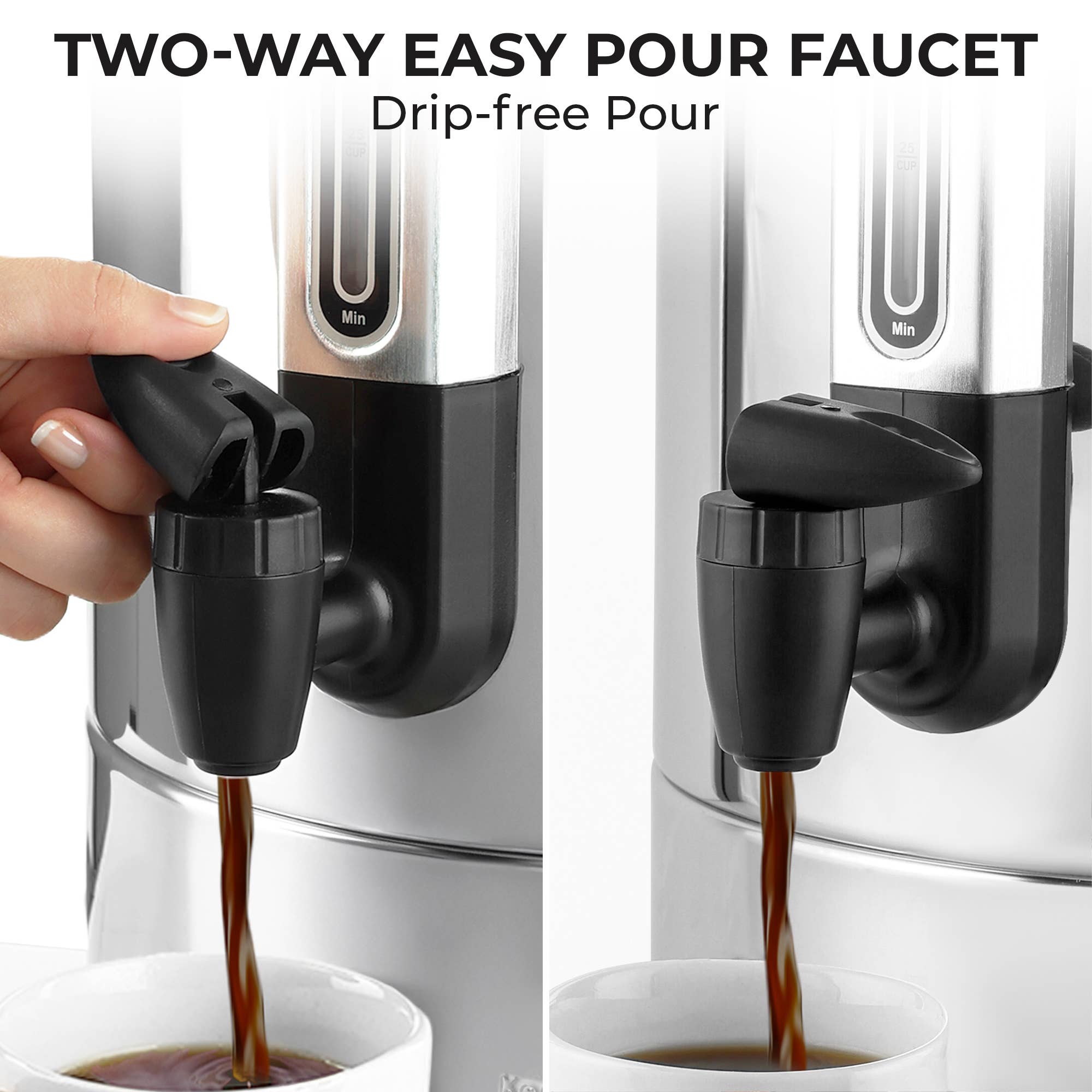 Zulay Kitchen - Wholesale Coffee Machine - 100-Cup Commercial Coffee Urn – Stainless Steel Percolator7