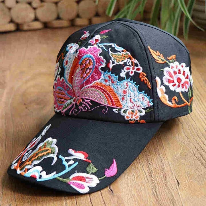 FurDecoration - Wholesale Baseball Cap - Women's - Ethnic Style Embroidered Baseball Cap4