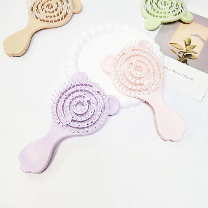 Assorted Color Bear Ears Hair Brush for wholesale on Faire