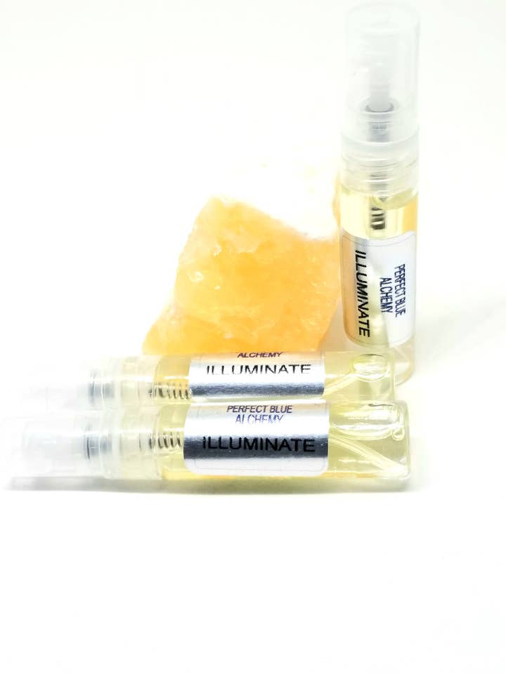 Spray campione di profumo illuminato per la vendita all'ingrosso da parte di Perfect Blue Alchemy