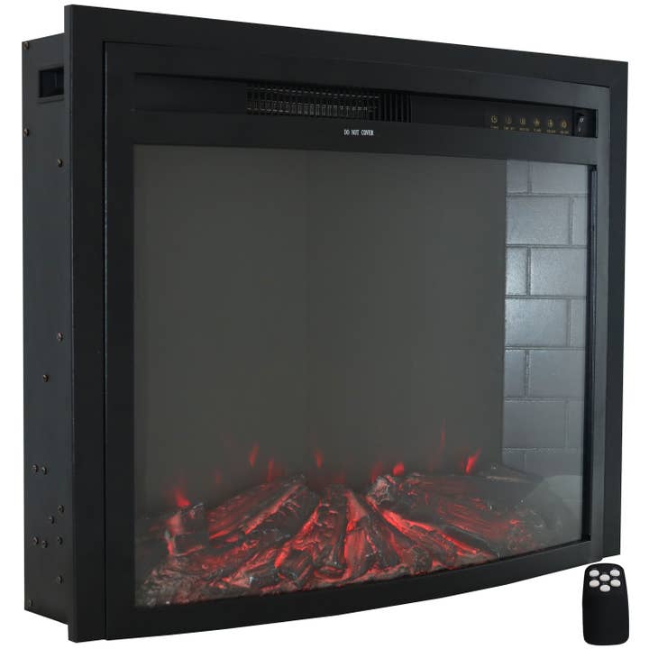 Sunnydaze Decor - Wholesale Fireplace Screen - 28 in Cozy Warmth Indoor Electric Fireplace Insert - Black