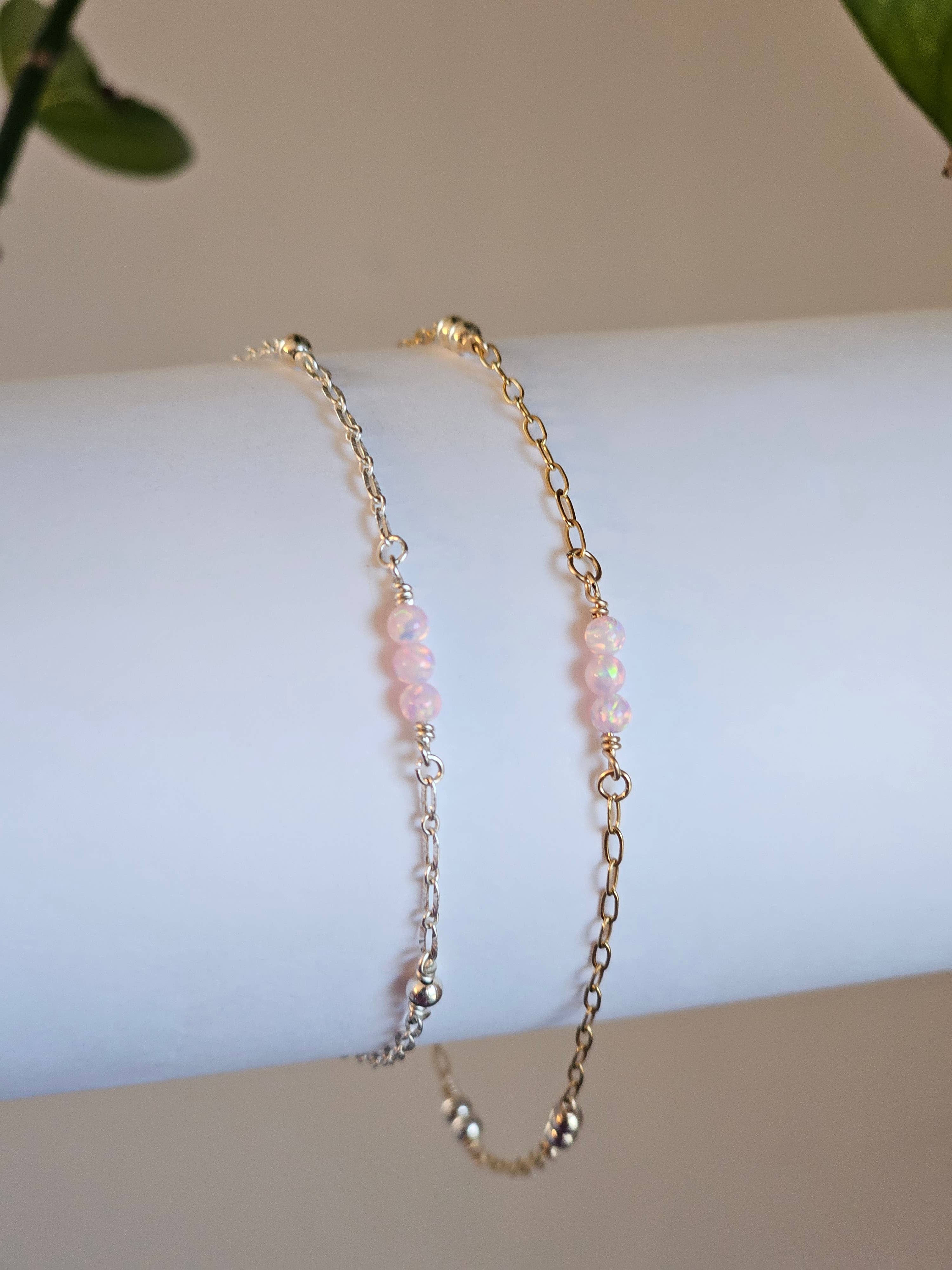 Half Moon Jewelry Designs - Wholesale Individual Charm/Pendant - Opal connector for permanent jewelry, Flashy Opal8