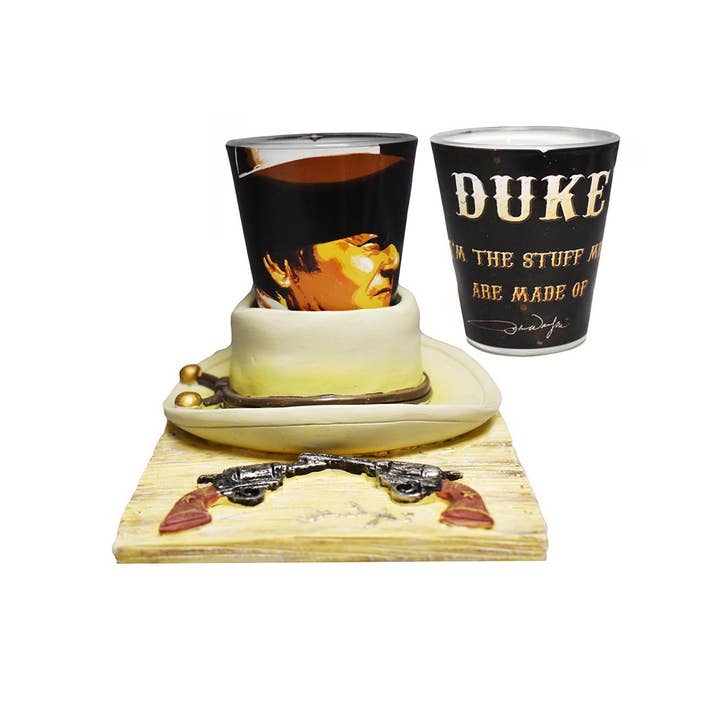 John Wayne Shot Glass Set - Cowboy Hat Base for wholesale by MID-SOUTH PRODUCTS