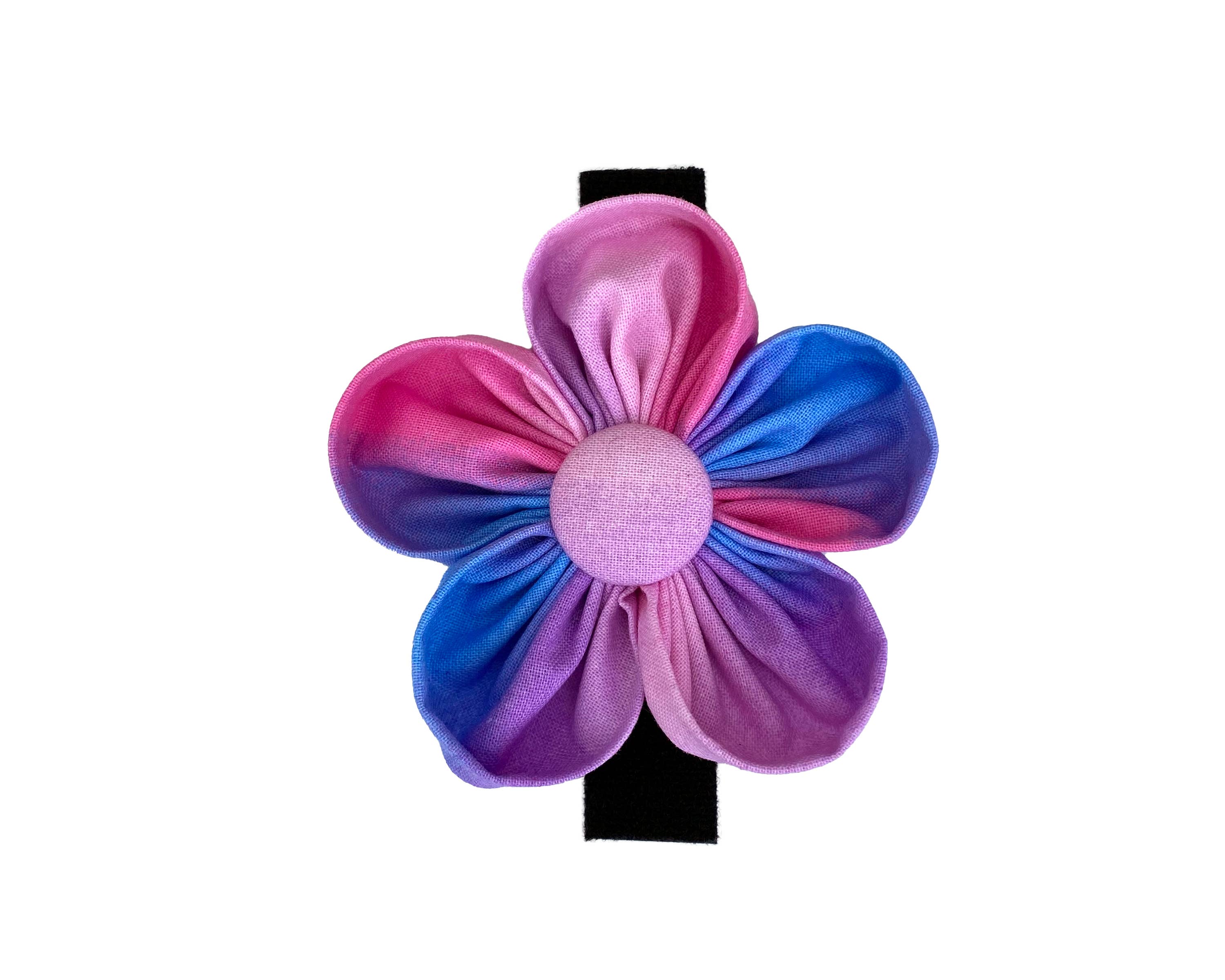 Darcy's Canine Designs - Wholesale Pet Collar - Dog - Pink, Purple and Blue Ombre Collar Flower Pet Accessory3