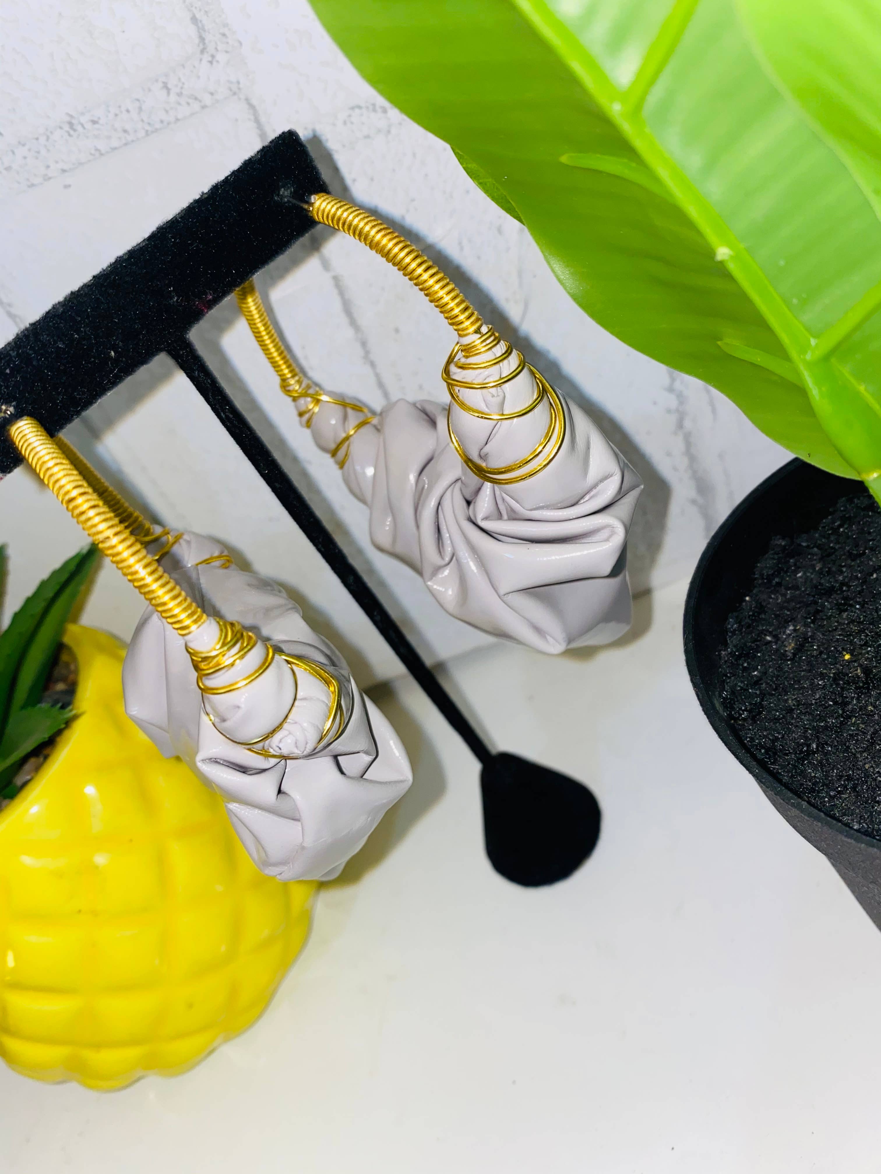 Burkinabae - Wholesale Hoop Earrings - Kabore Queen Hoops- Modern Grey (Spandex Material)1